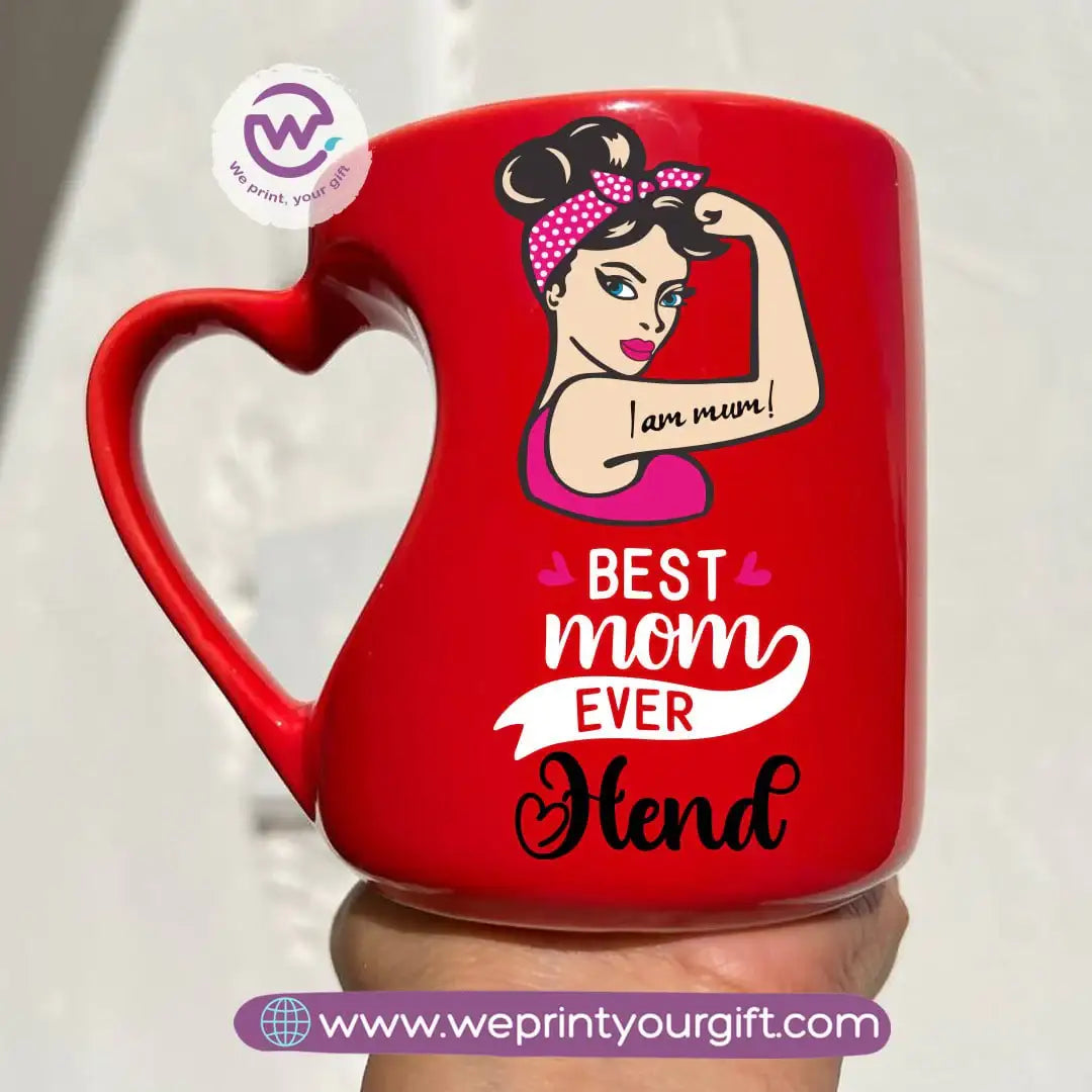 Hollow Heart Handle Mug – 350 ml | UV Raised Sticker Printing - We Print Your Gift - وي برنت يور جيفت