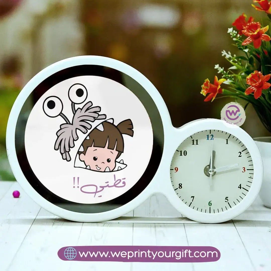 Round Magic Mirror with Clock – Monsters Inc Edition - WE PRINT