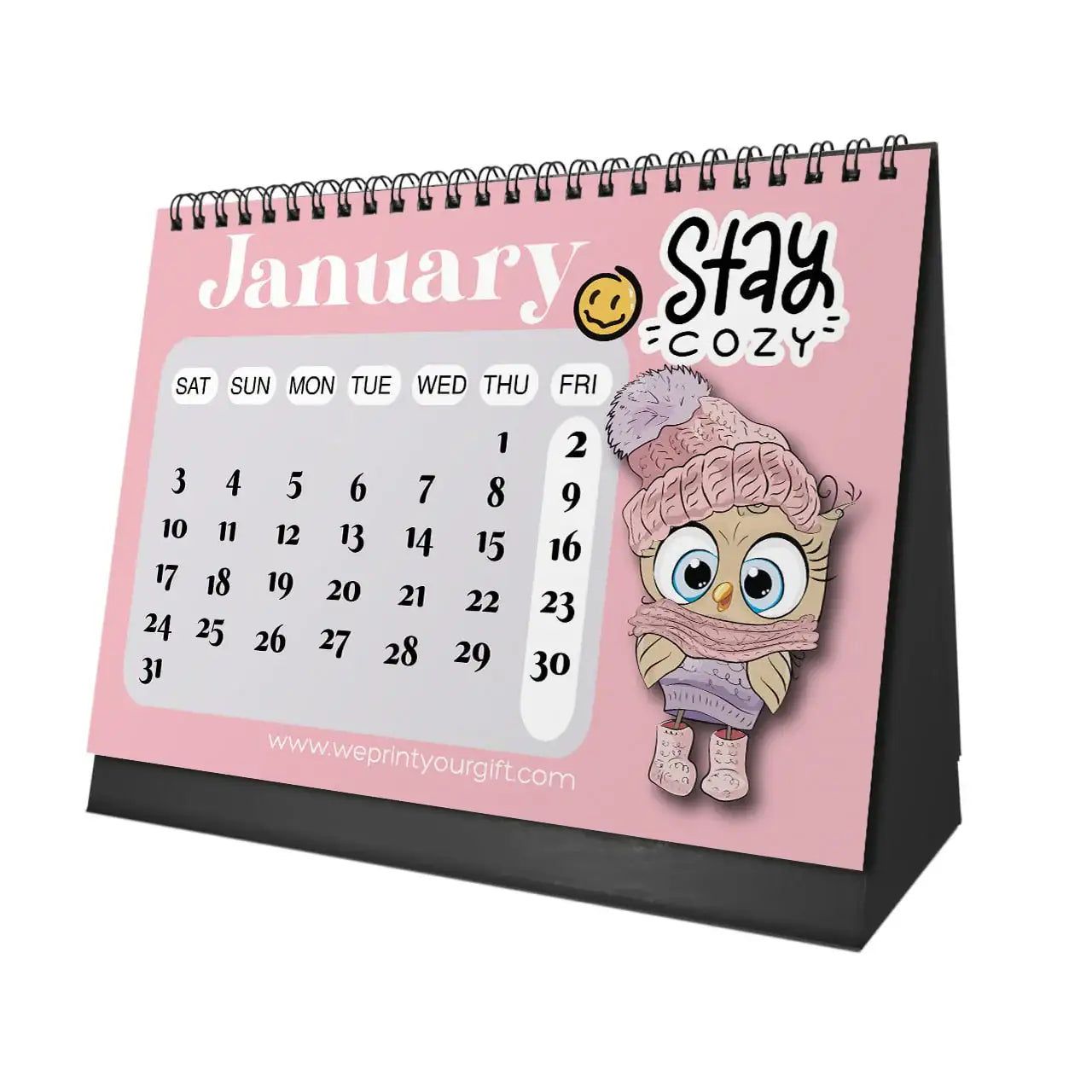 Cute Owl Desk Calendar 2026 - WE PRINT