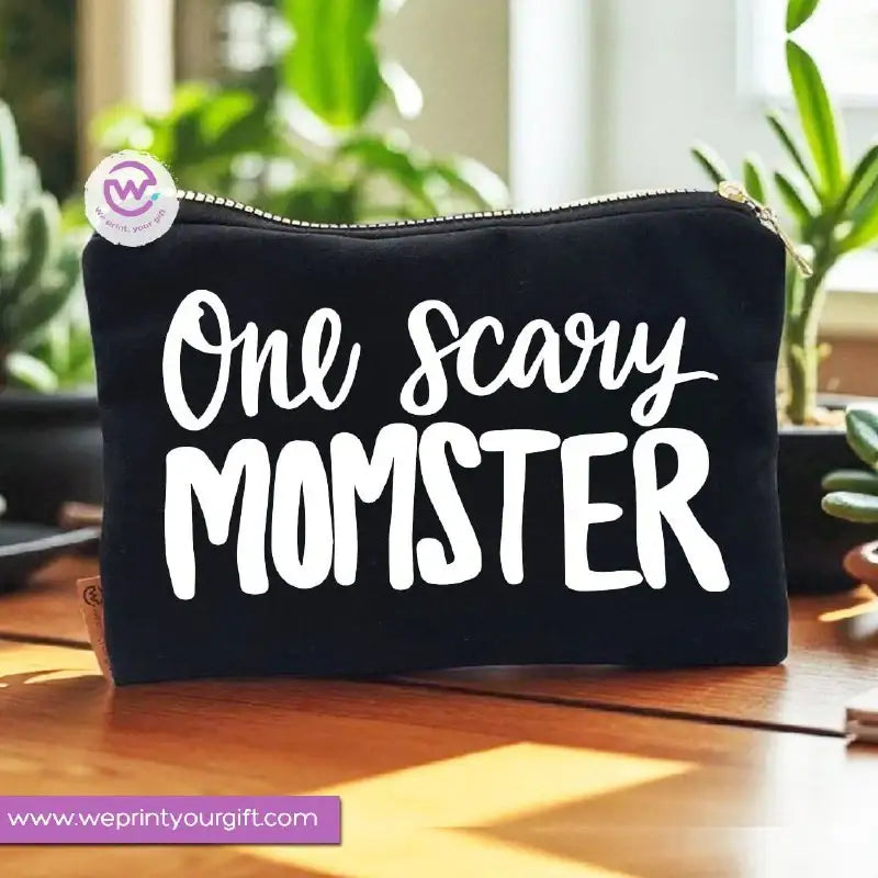 Halloween Makeup Bag & Pencil Case โ Spooky Cotton Pouch with Fun Designs - WE PRINT