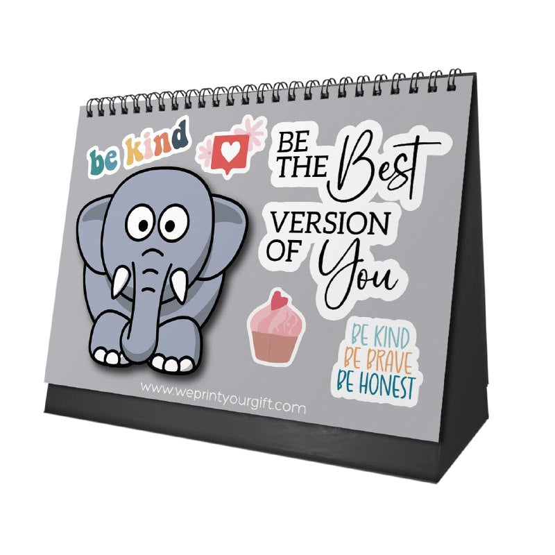 Cute Elephant Desk Calendar 2026