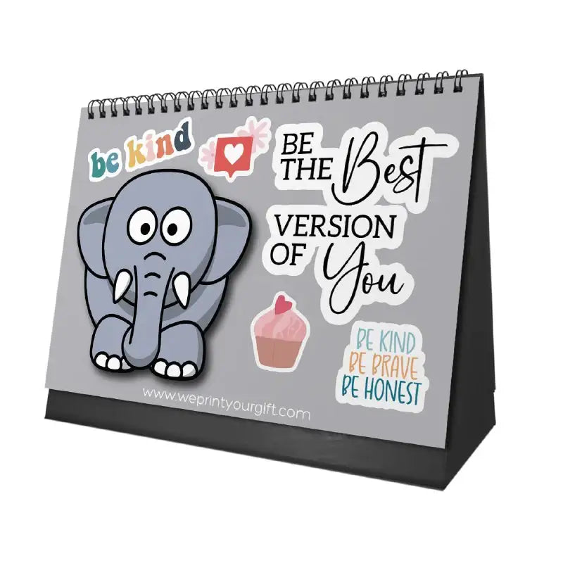 Cute Elephant Desk Calendar 2026 - WE PRINT