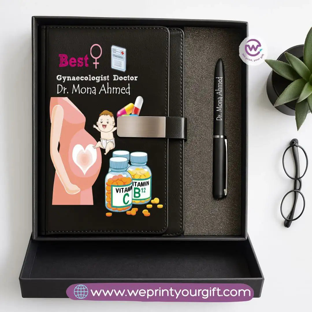 Personalized Leather Notebook & Engraved Pen Gift Box – Career Collection - WE PRINT