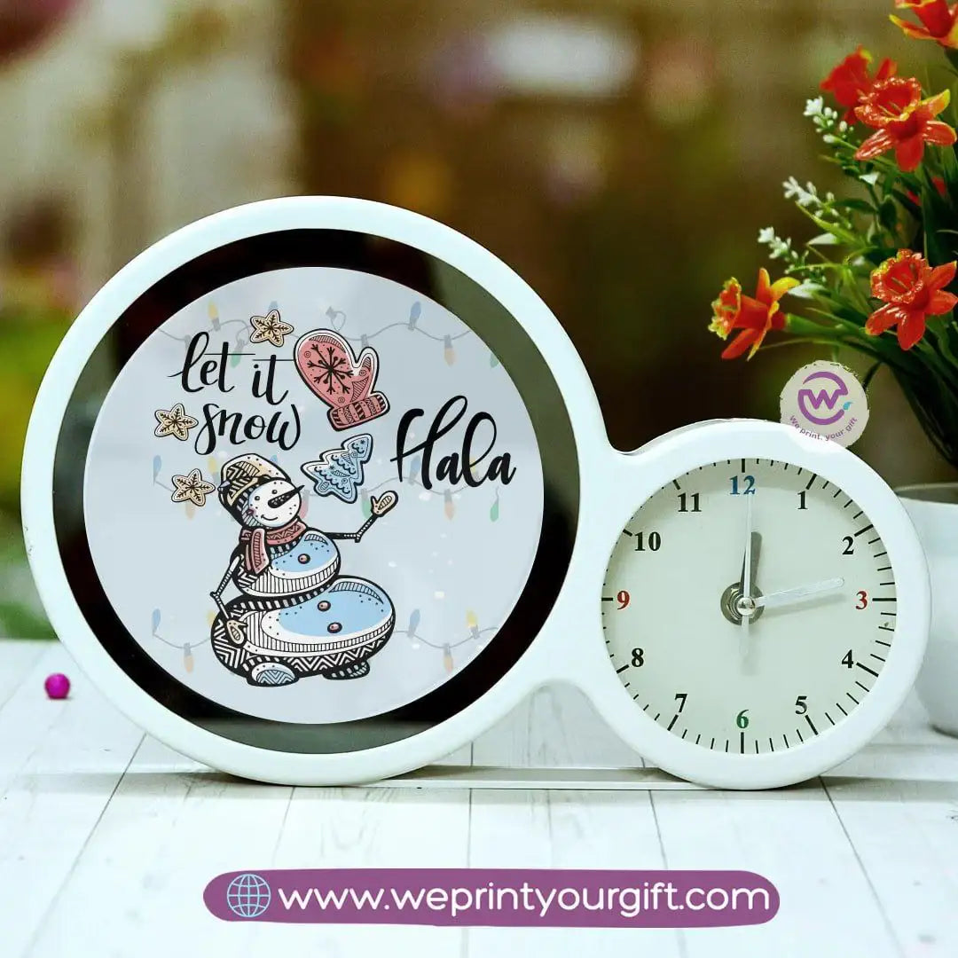 Round Magic Mirror with Clock – Christmas Edition - WE PRINT
