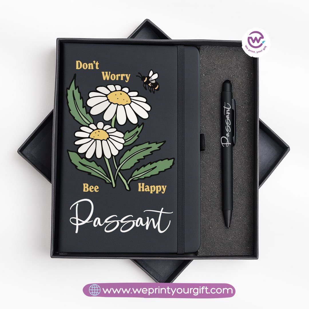 Retro Motivational Personalized Notebook & Metal Pen Gift Box