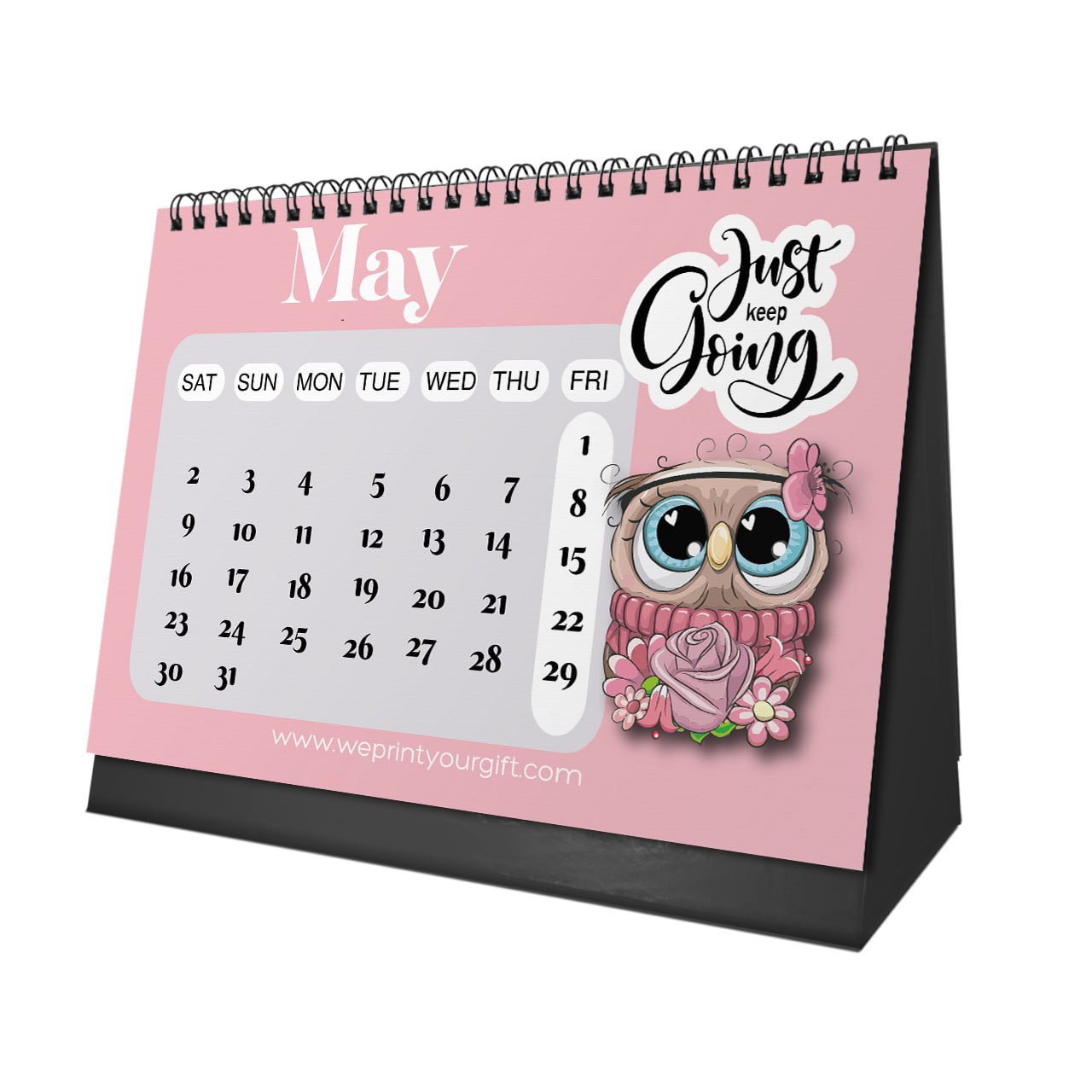 Cute Owl Desk Calendar 2026