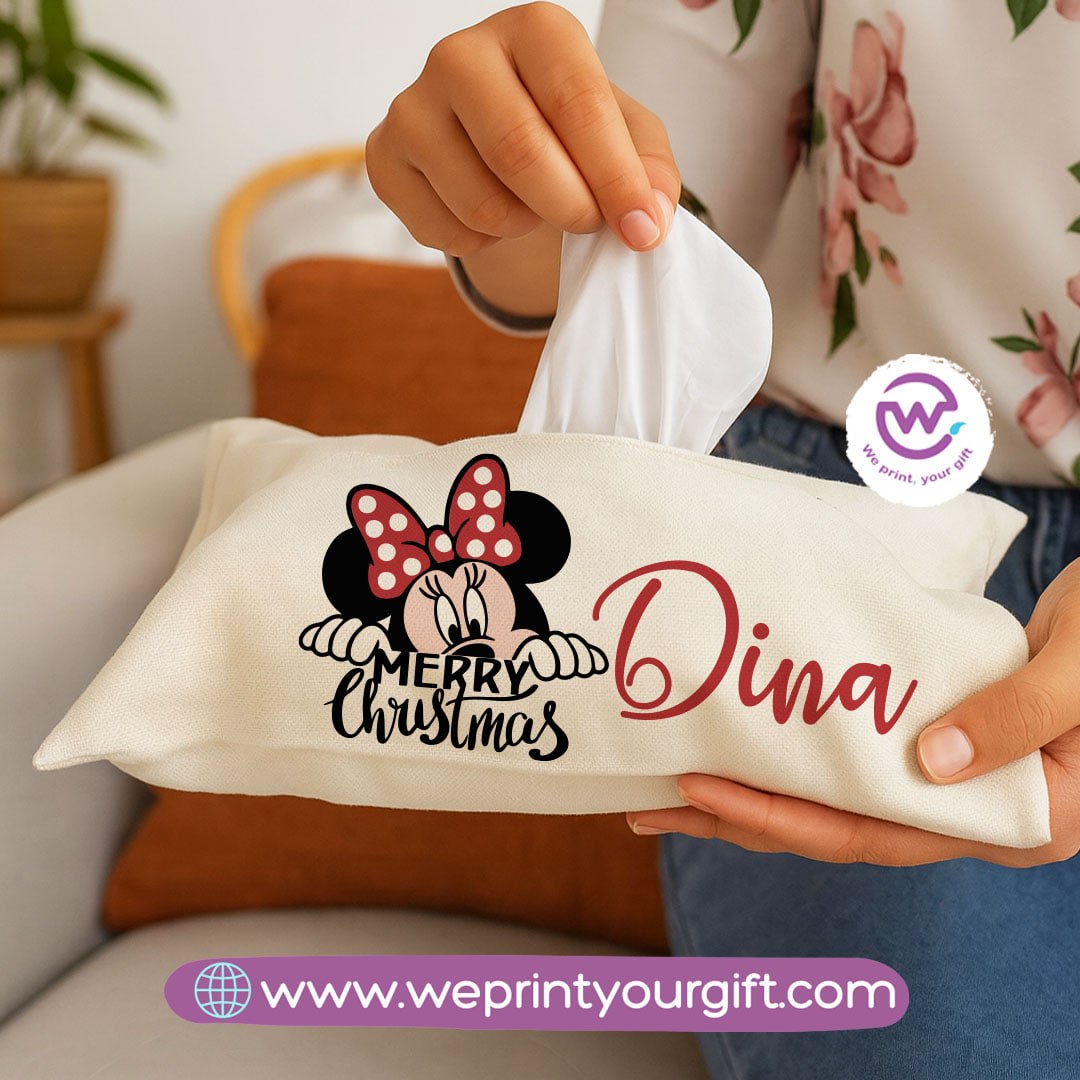 Personalized Fabric Tissue Holder – Christmas Designs