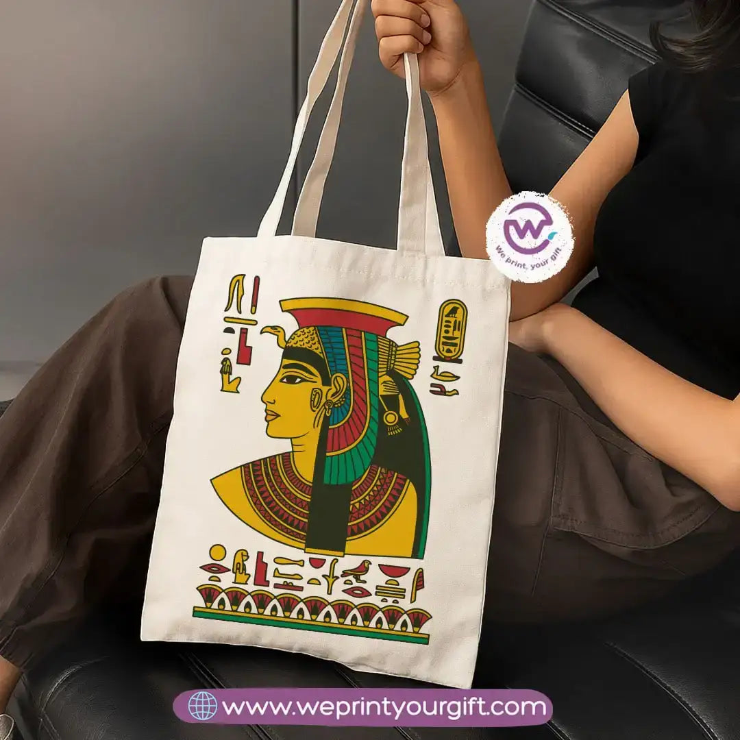 Ancient Egyptian Heritage Canvas Tote Bag – Premium Heavy Fabric - WE PRINT