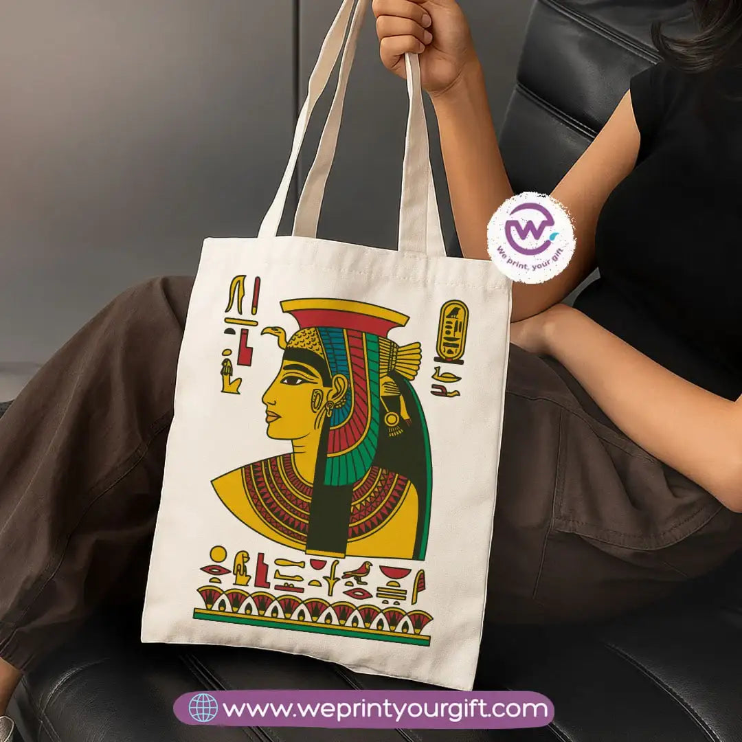 Ancient Egyptian Heritage Canvas Tote Bag – Premium Heavy Fabric - WE PRINT