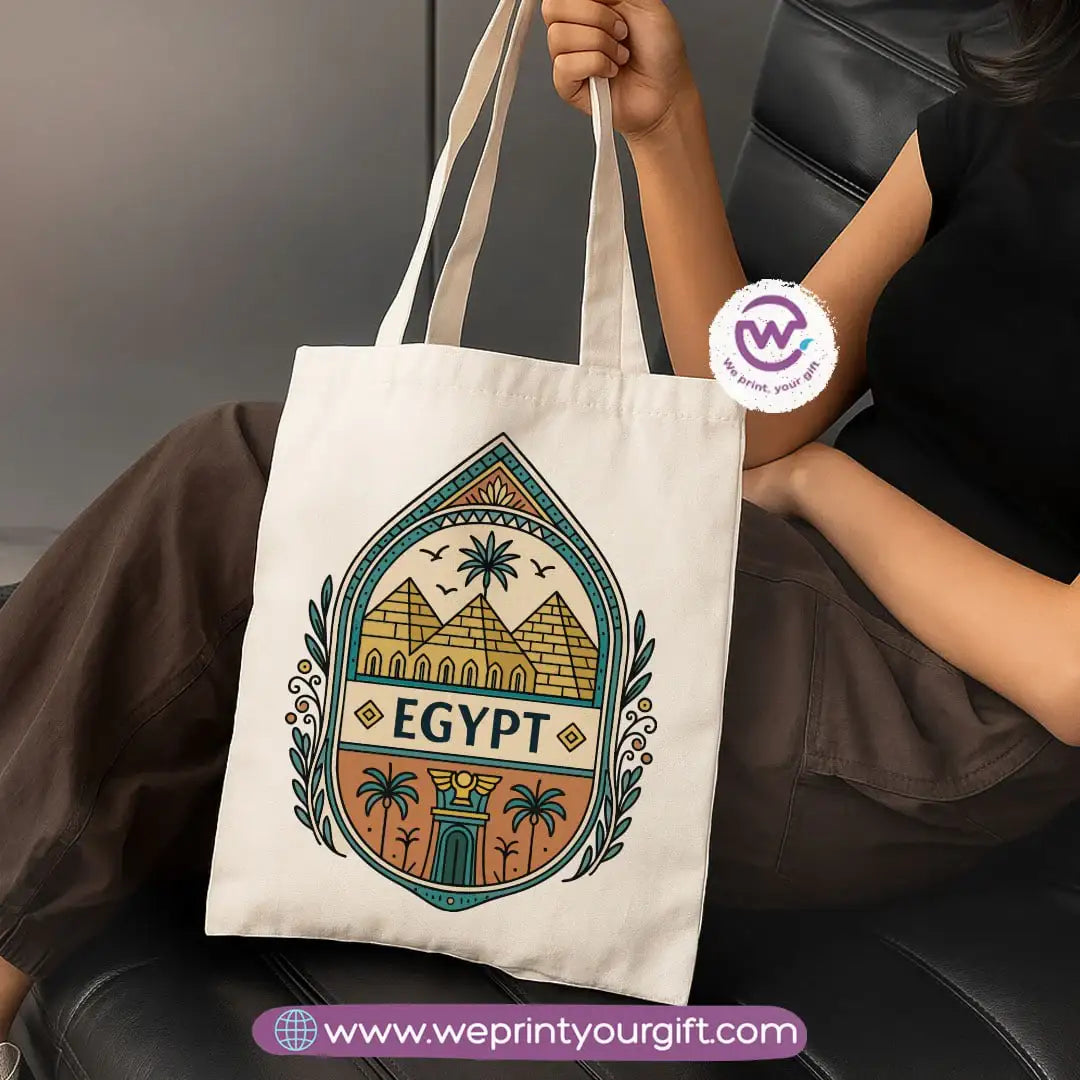 Ancient Egyptian Heritage Canvas Tote Bag – Premium Heavy Fabric - WE PRINT