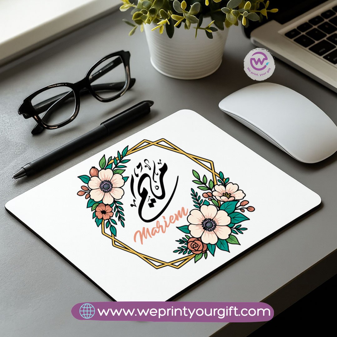 Personalized Mouse Pad with Name – Floral Design