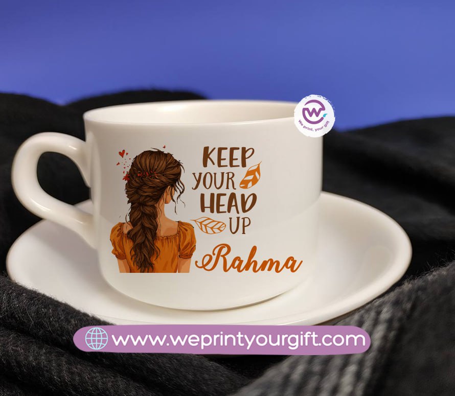 Personalized Coffee Cup with Saucer – One Art Design Collection