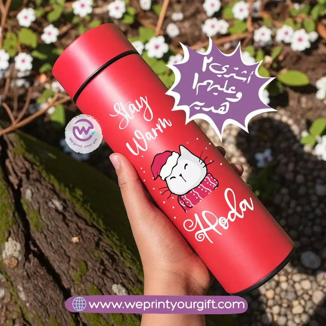 Digital Stainless Steel Thermos with Touch Screen โSticker Print-Buy 2 Get 1 free - WE PRINT