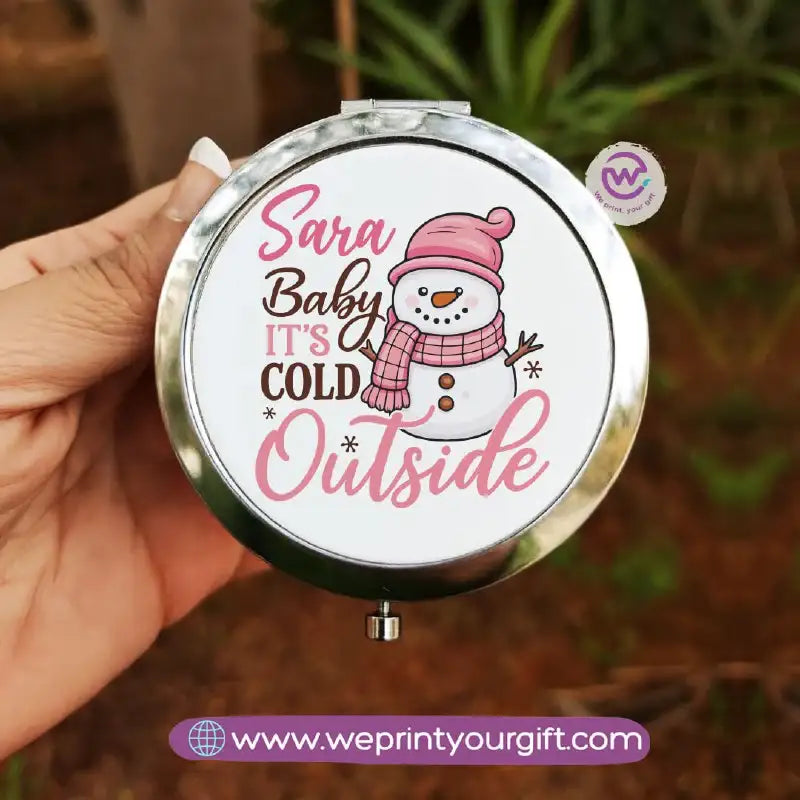 Personalized Compact Makeup Mirror | Christmas - WE PRINT