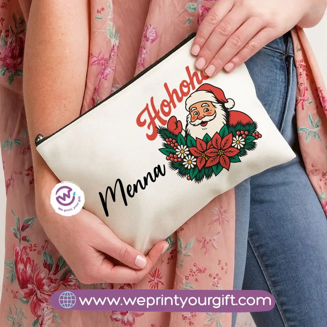 Christmas Makeup Bag & Pencil Case – Premium Cotton Pouch (23×17 cm) - WE PRINT
