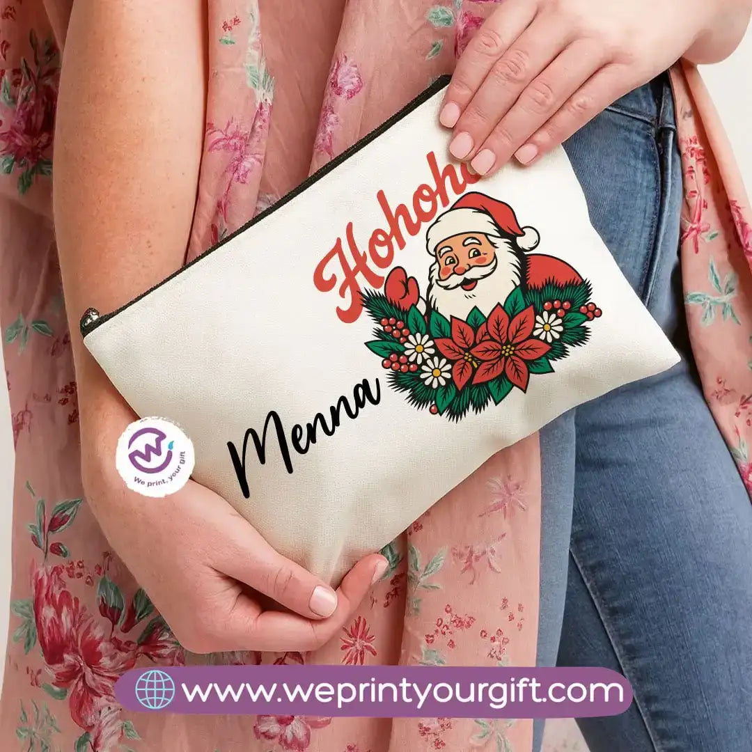 Christmas Makeup Bag & Pencil Case – Premium Cotton Pouch (23×17 cm) - WE PRINT