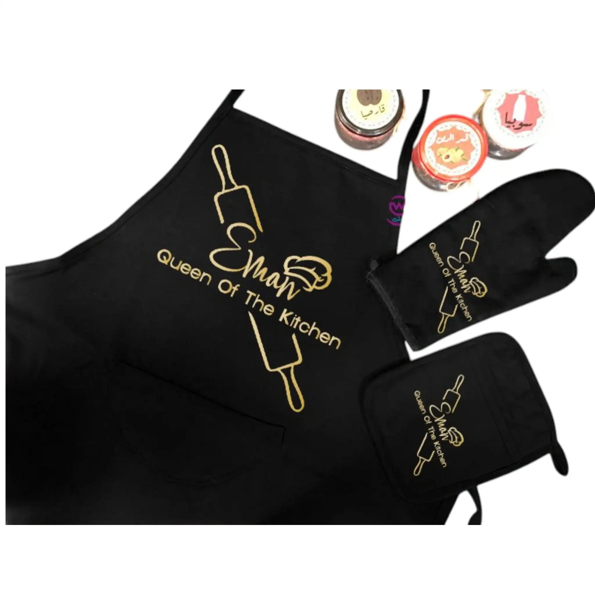 Personalized Kitchen Apron Set -3 Pieces -A - WE PRINT