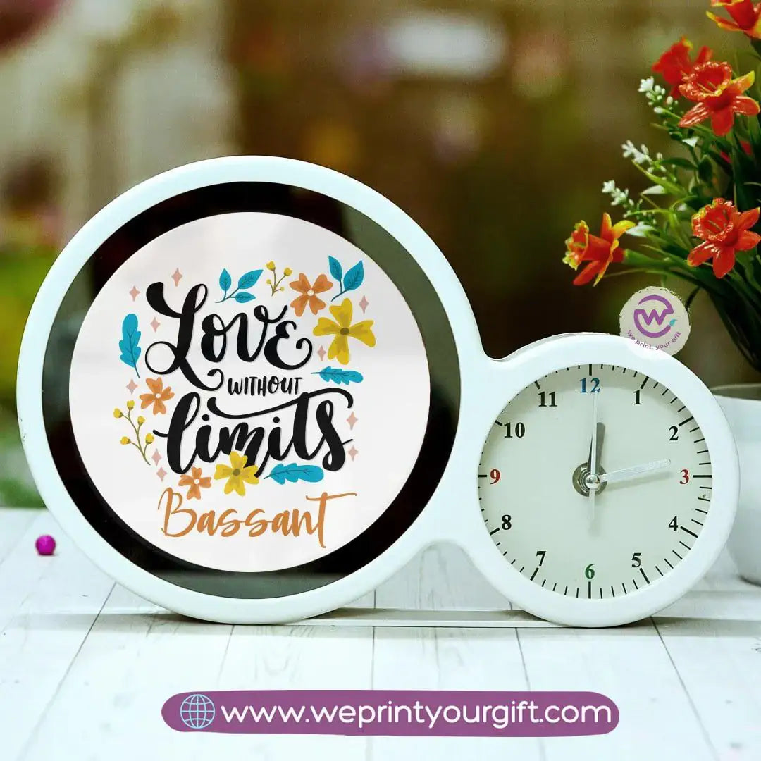 Round Magic Mirror with Clock – Personalized Motivational Design - WE PRINT