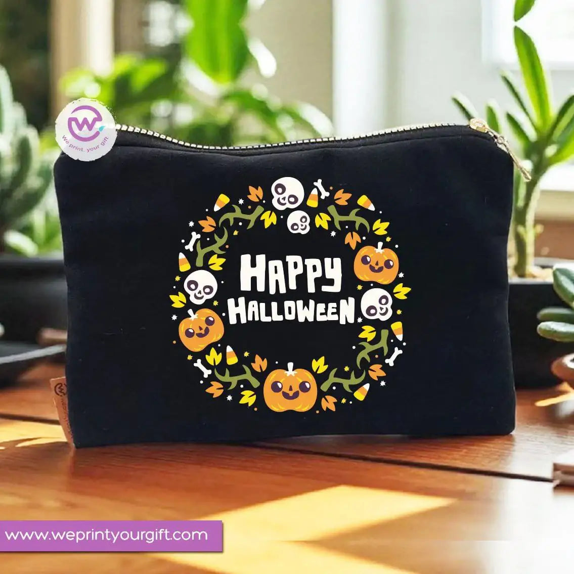 Halloween Makeup Bag & Pencil Case โ Spooky Cotton Pouch with Fun Designs - WE PRINT