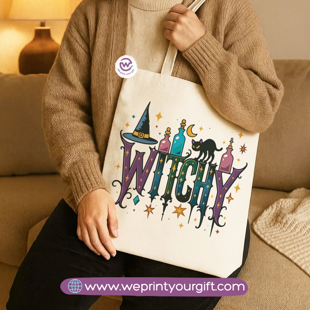 Halloween Canvas Tote Bag – Spooky Egyptian-Inspired Designs | Heavy Canvas Fabric