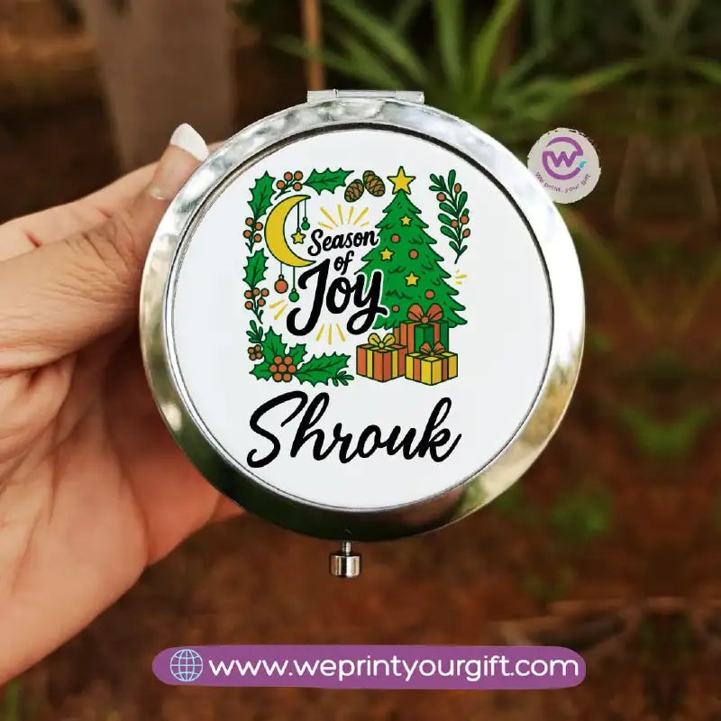 Personalized Compact Makeup Mirror | Christmas - WE PRINT