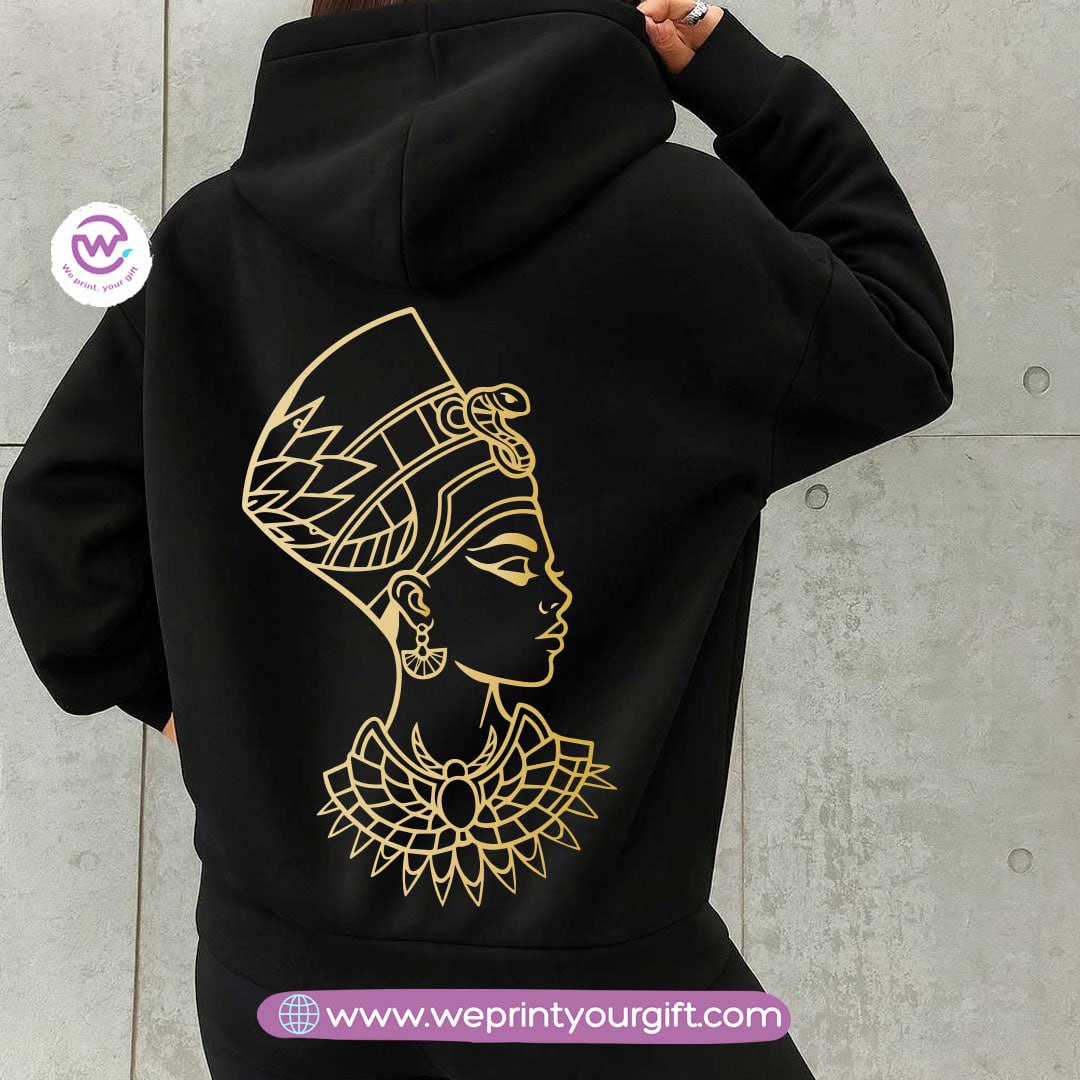 Pharaonic Gold Print Hoodie – Cotton Melton Unisex