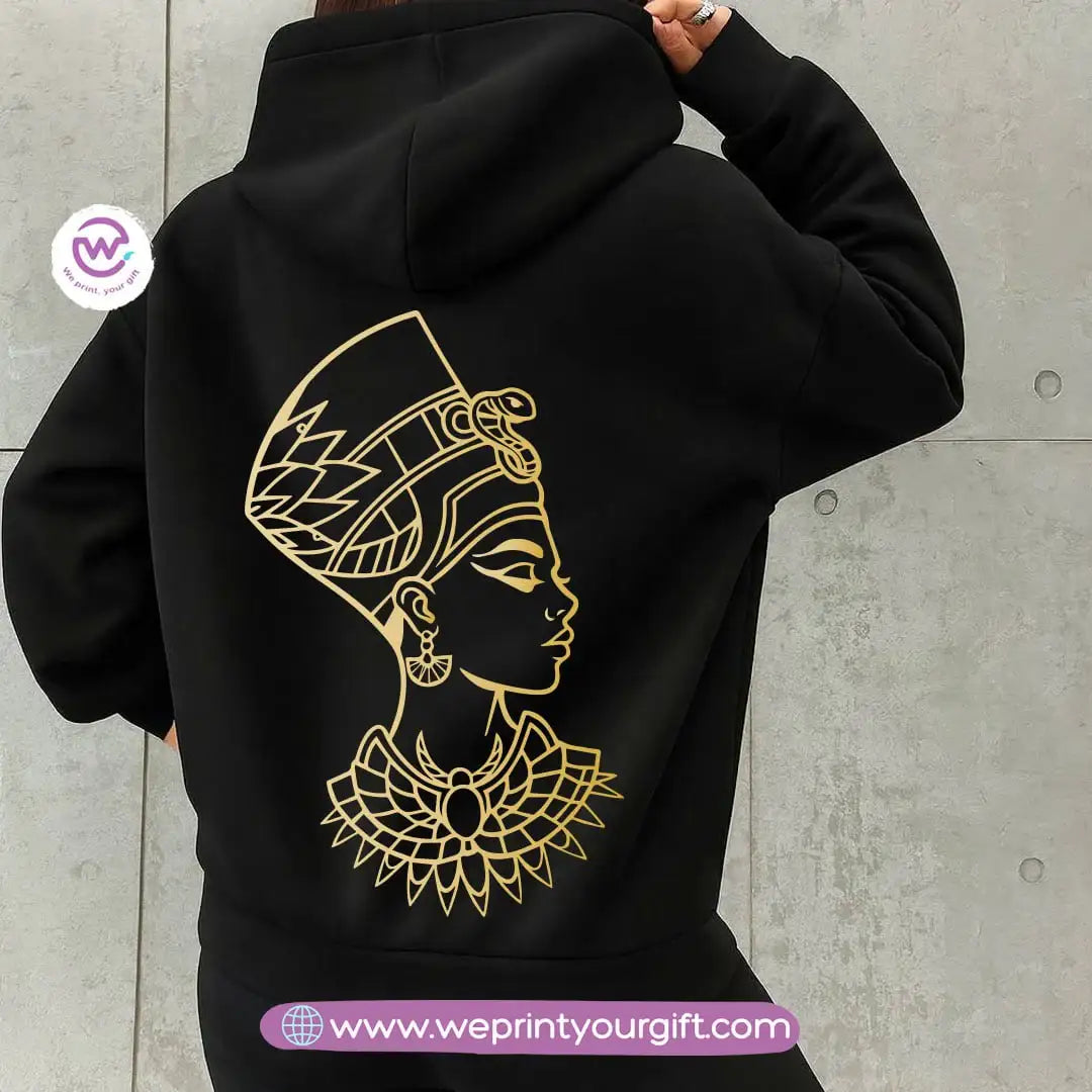 Pharaonic Gold Print Hoodie – Cotton Melton Unisex - WE PRINT