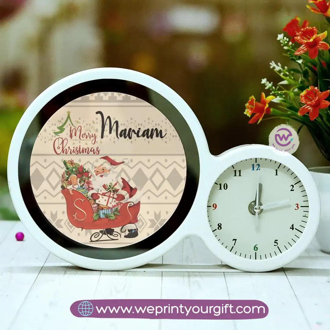 Round Magic Mirror with Clock – Christmas Edition - WE PRINT