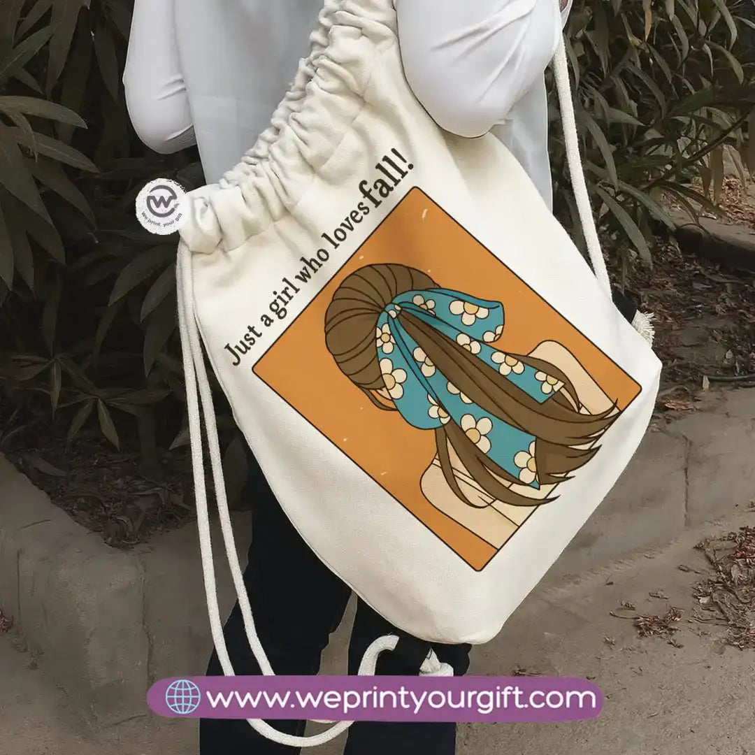 Winter & Retro Drawstring Backpack – Vintage-Inspired Cozy Designs - WE PRINT