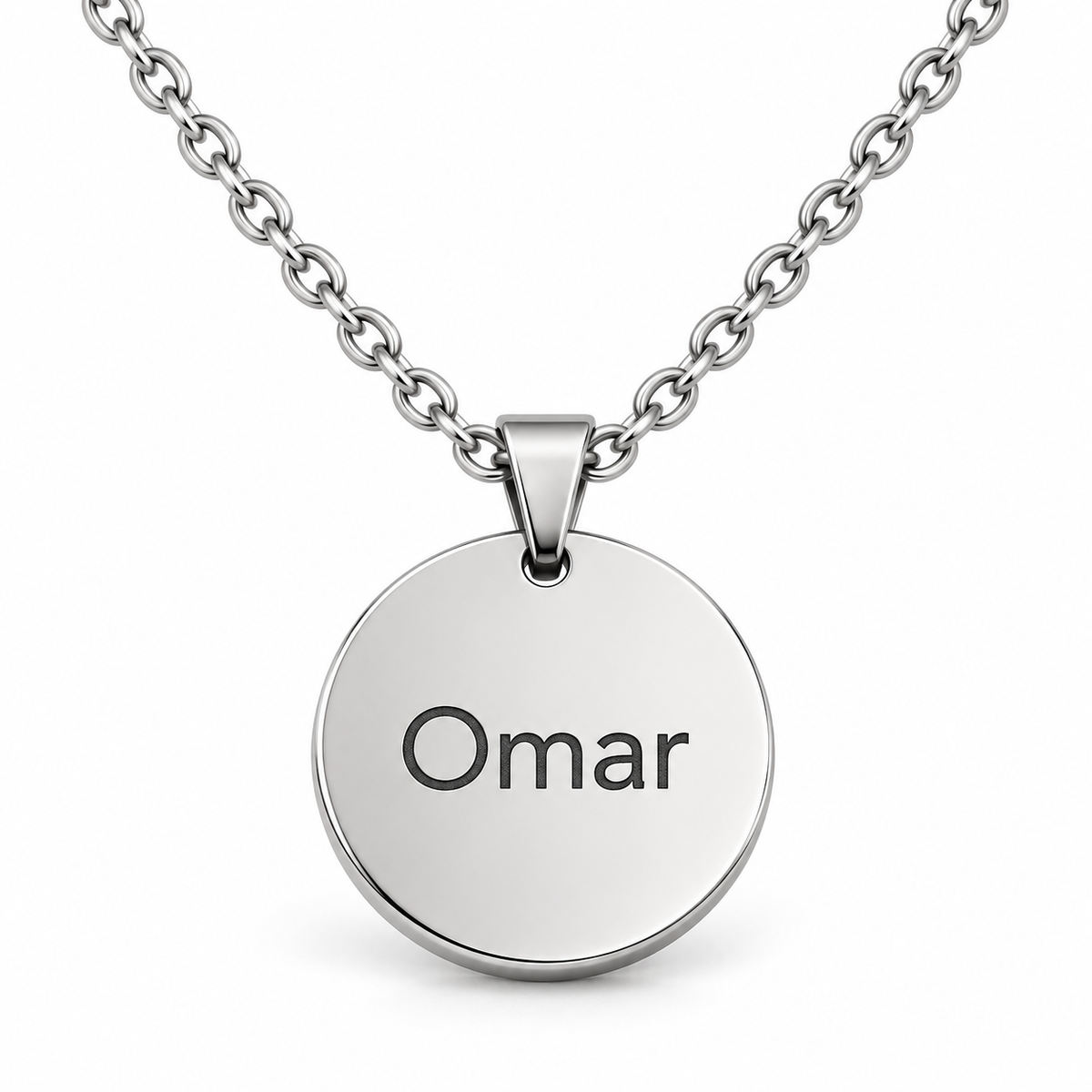 Custom Engraved Disc Necklace