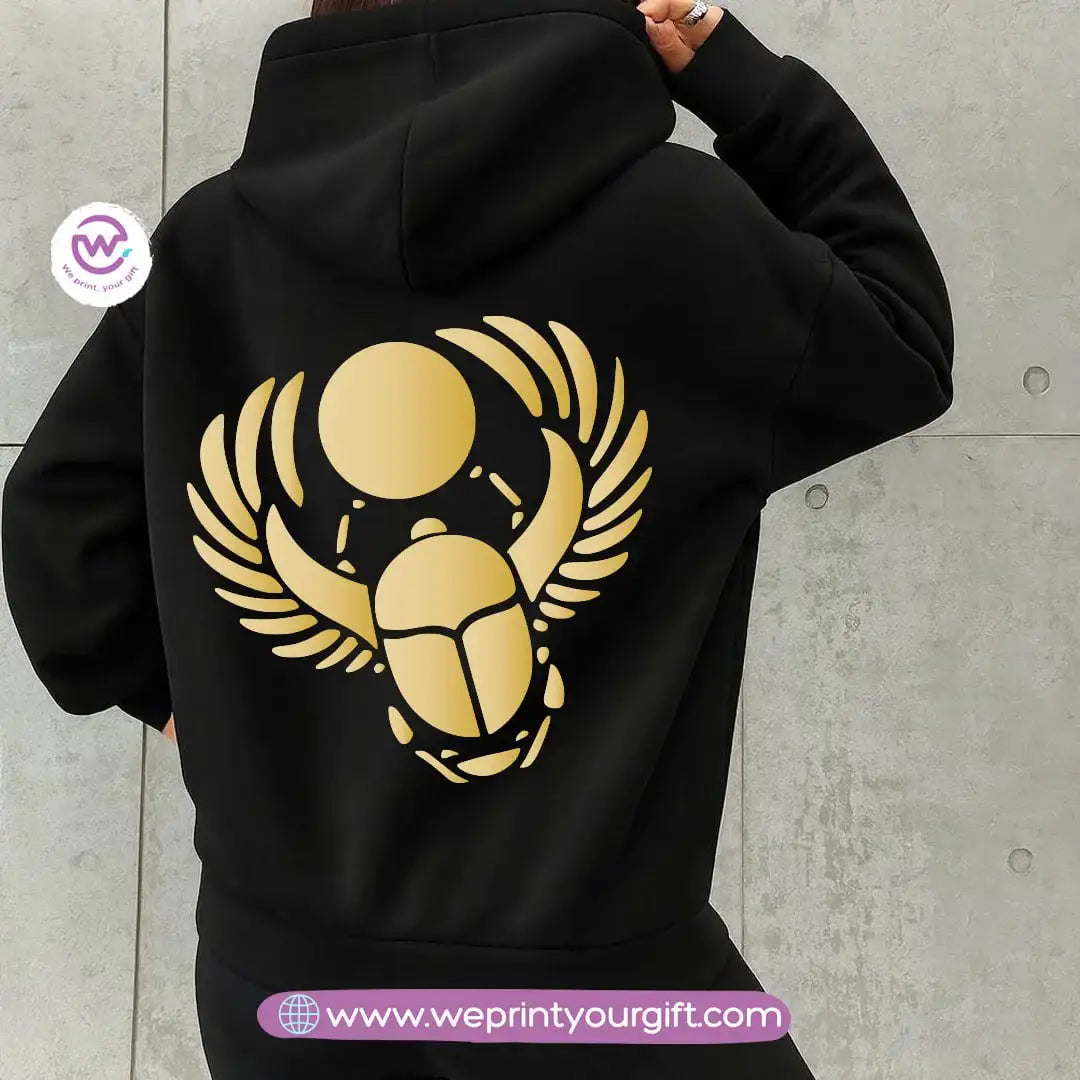 Pharaonic Gold Print Hoodie – Cotton Melton Unisex - WE PRINT