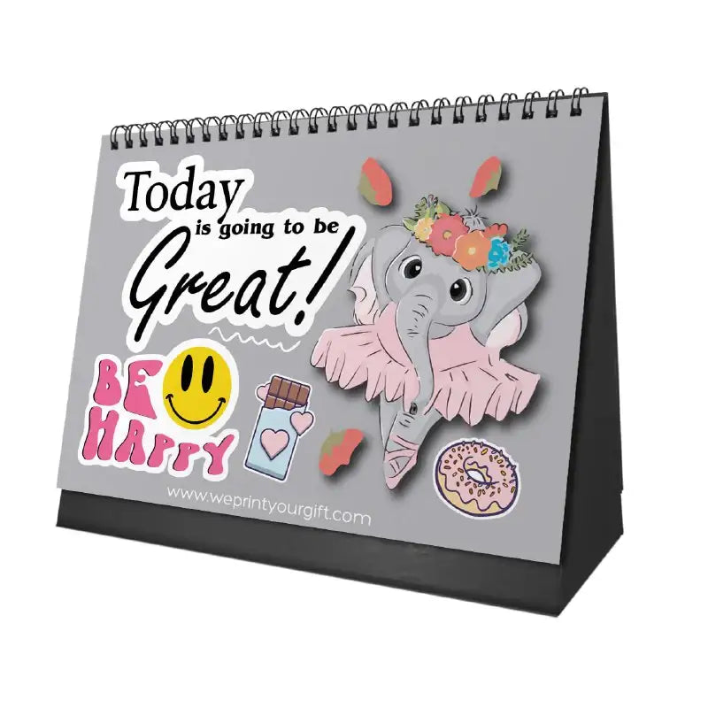 Cute Elephant Desk Calendar 2026 - WE PRINT