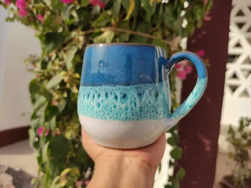 Ocean Handmade Pottery Mug – 400 ml- Customization Options - WE PRINT