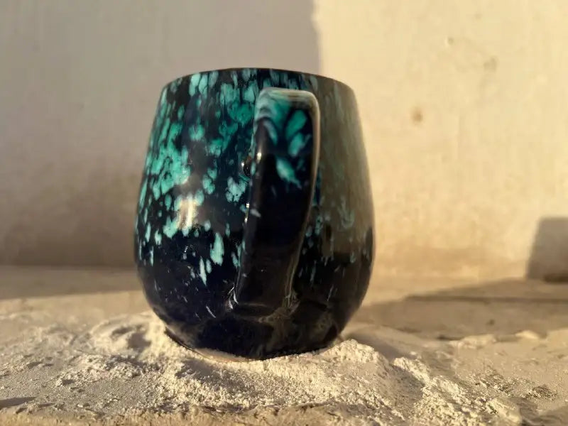 Black & Green Galaxy Pottery Mug – 400 ml - Customization Options - WE PRINT