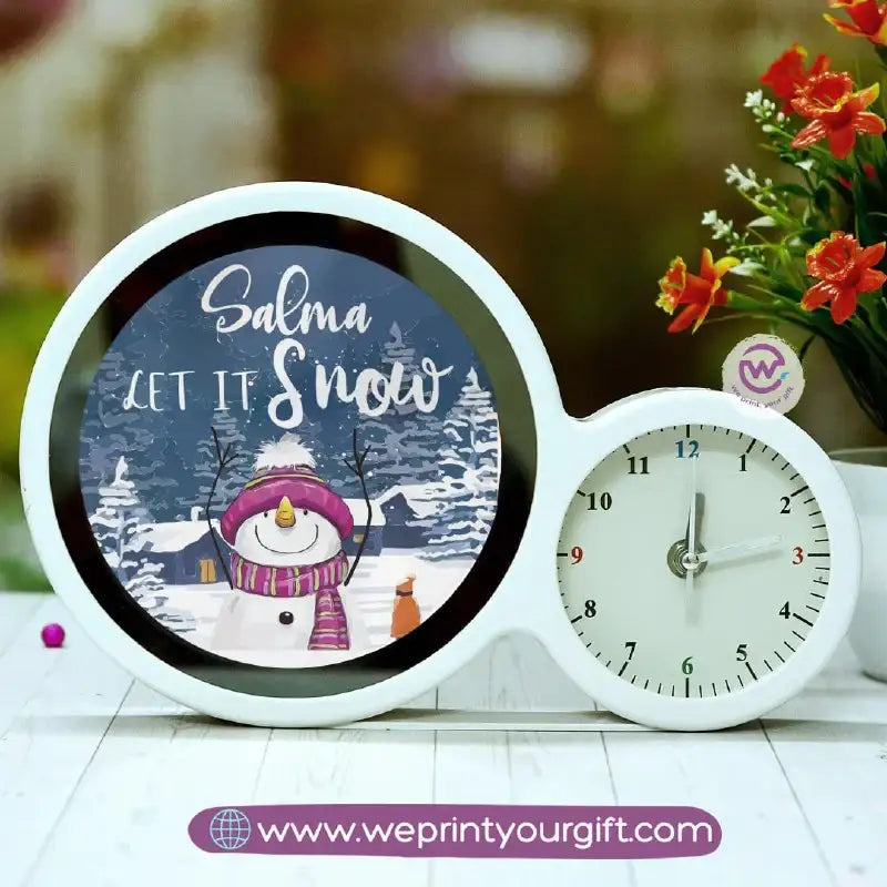 Round Magic Mirror with Clock – Christmas Edition - WE PRINT