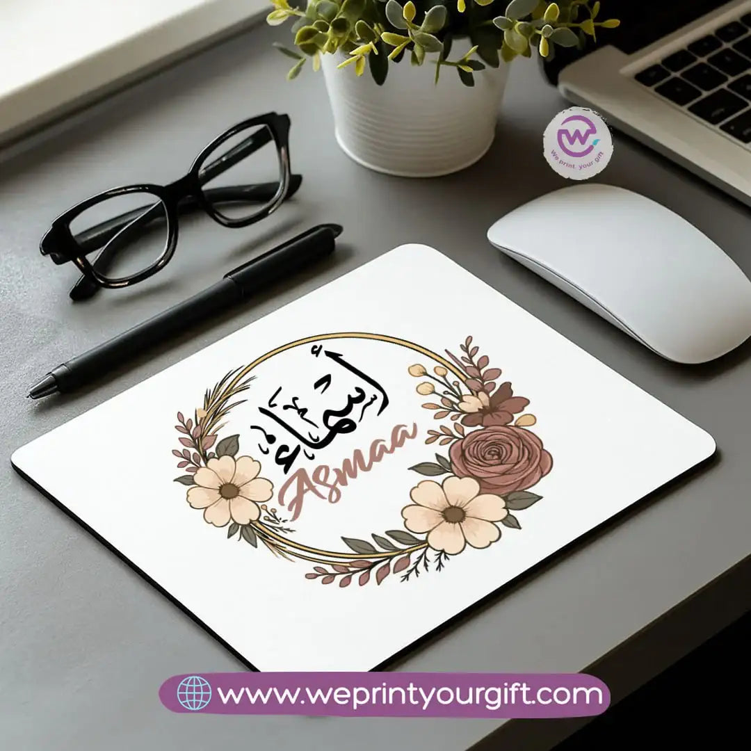 Personalized Mouse Pad with Name – Floral Design - WE PRINT