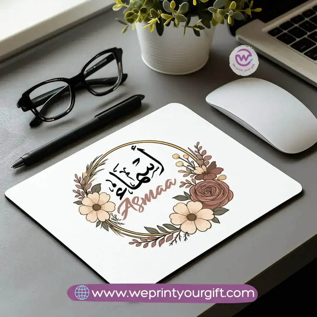Personalized Mouse Pad with Name – Floral Design - WE PRINT