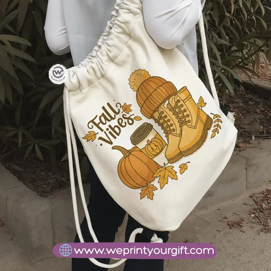 Winter & Retro Drawstring Backpack – Vintage-Inspired Cozy Designs - WE PRINT