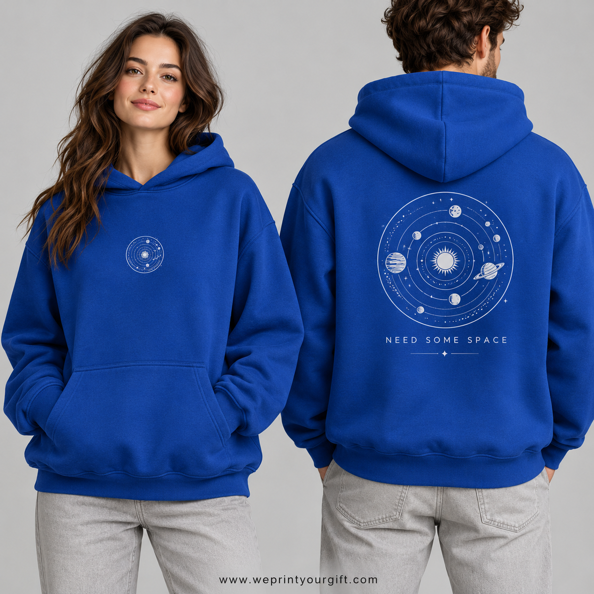 Unisex "Need Some Space" Hoodie - Premium Melton Cotton