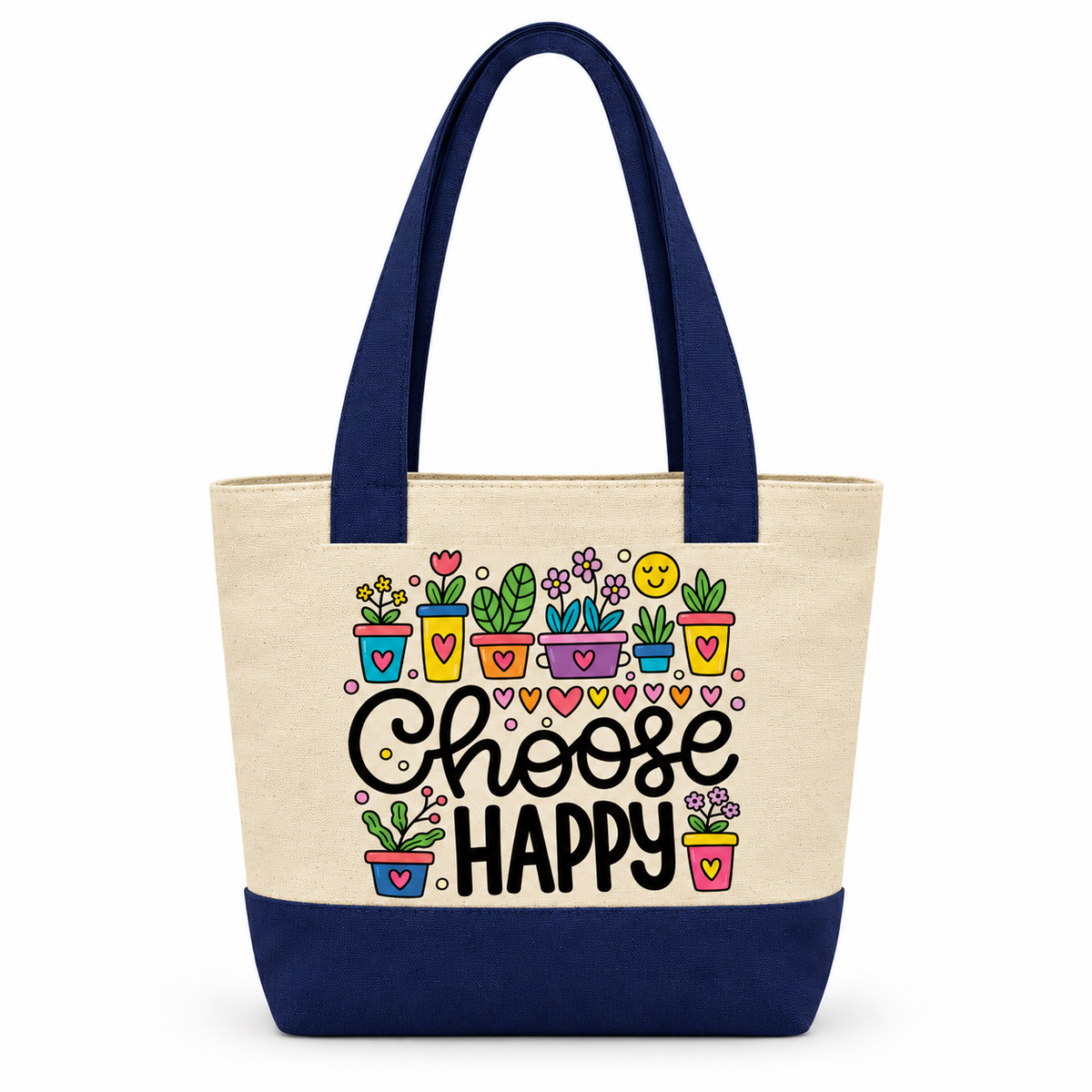 Canvas Tote Bag | Two-Tone with Zipper Pocket - Customization Options