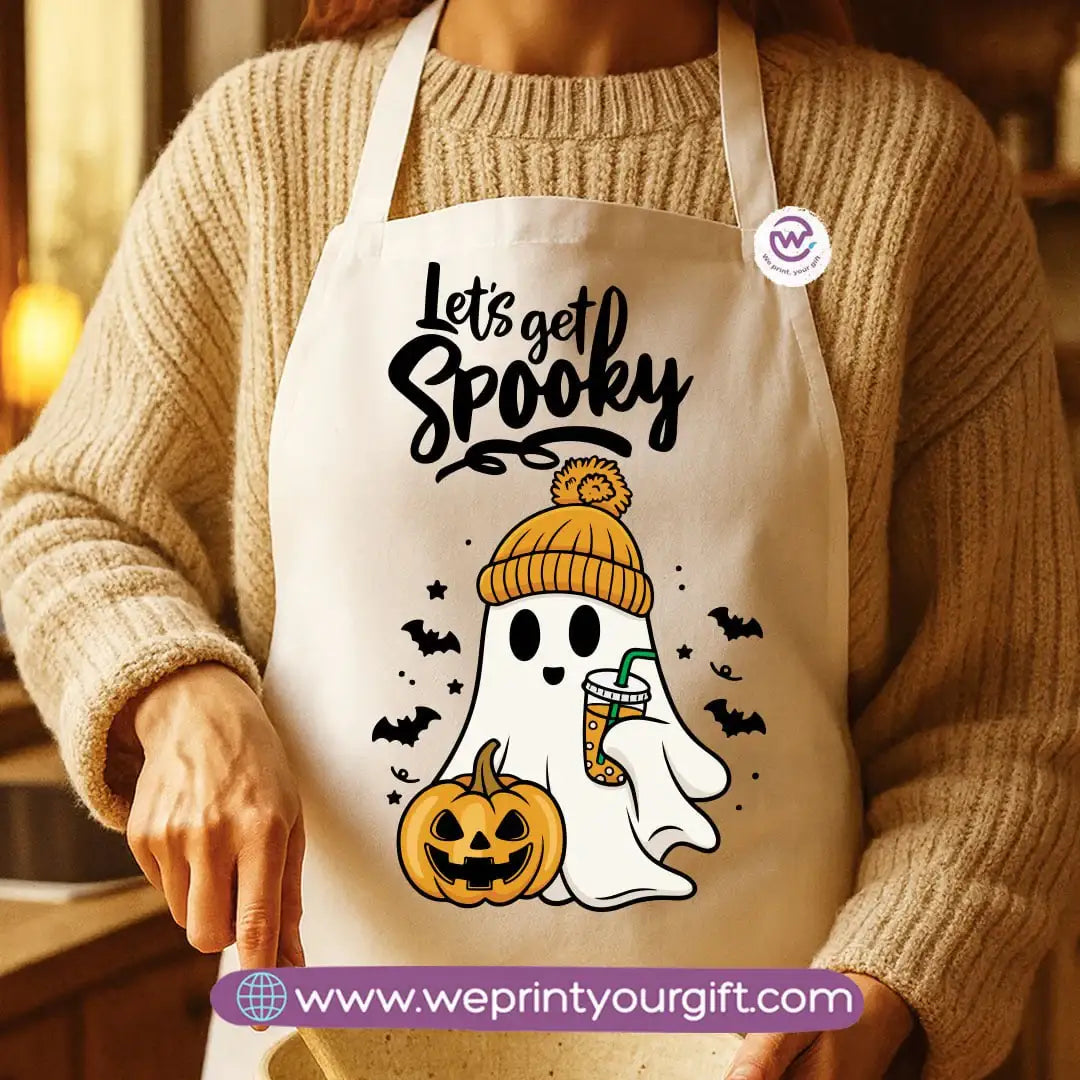 Spooky Halloween Apron – Custom Heavy Cotton Kitchen Apron with Front Pocket - WE PRINT