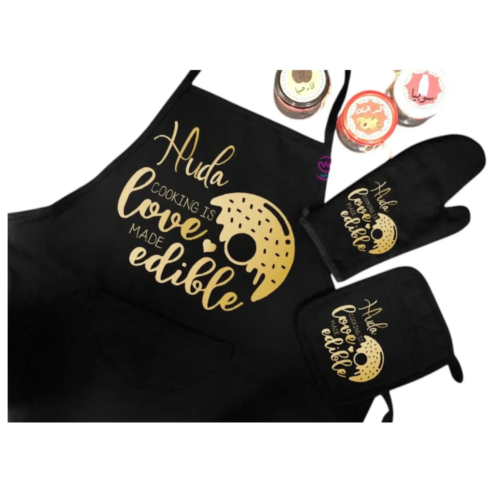 Personalized Kitchen Apron Set -3 Pieces -A - WE PRINT