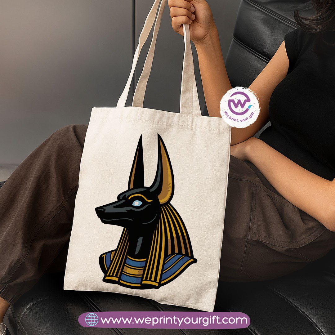 Ancient Egyptian Heritage Canvas Tote Bag – Premium Heavy Fabric
