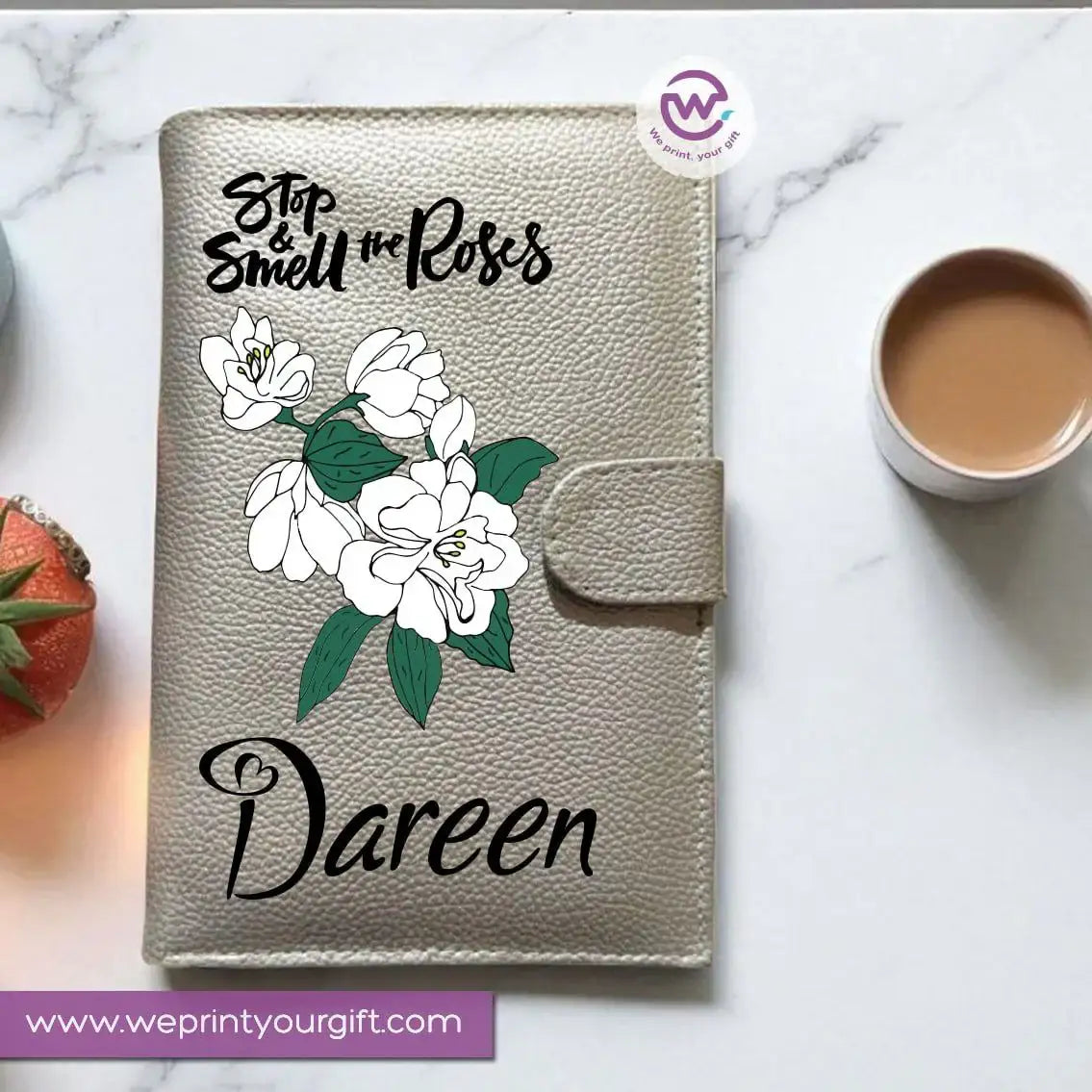 Leather Wallet for Women-Silver-Floral - WE PRINT