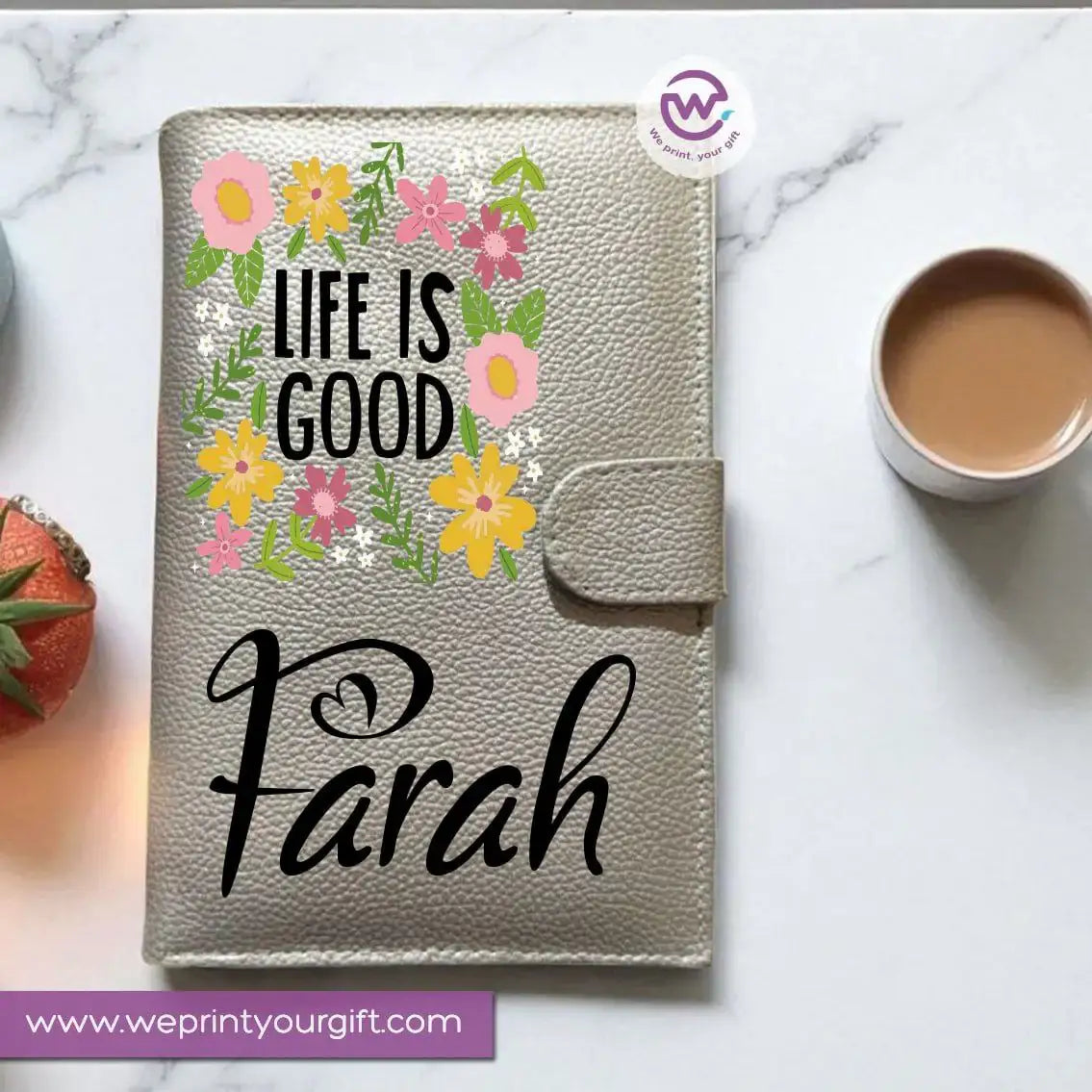 Leather Wallet for Women-Silver-Floral - WE PRINT