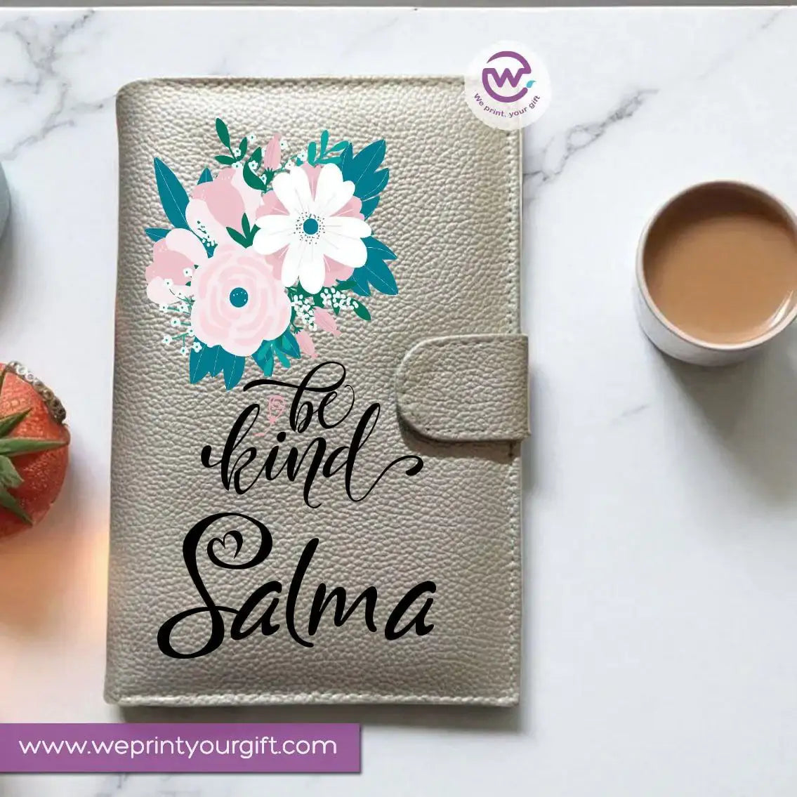 Leather Wallet for Women-Silver-Floral - WE PRINT