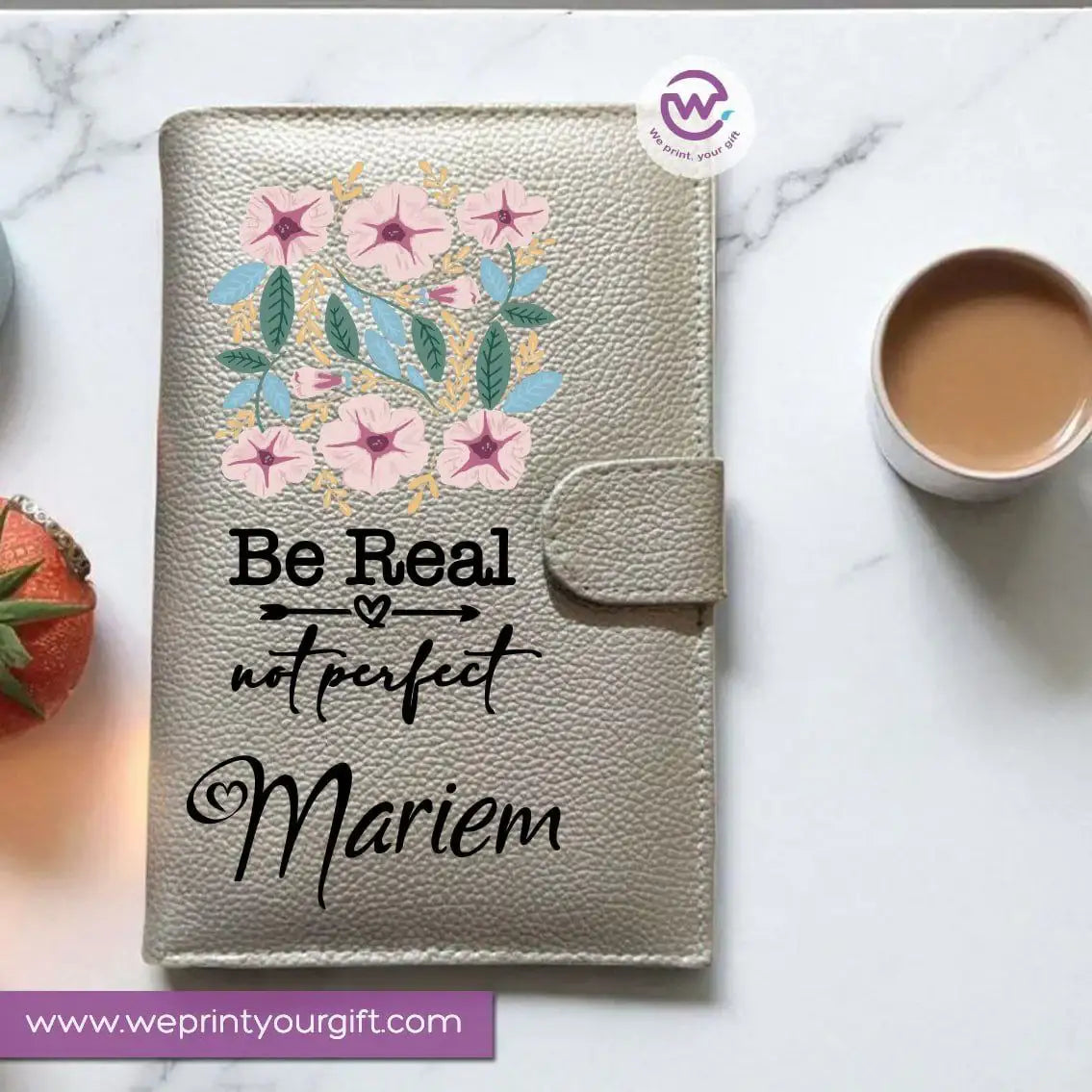 Leather Wallet for Women-Silver-Floral - WE PRINT