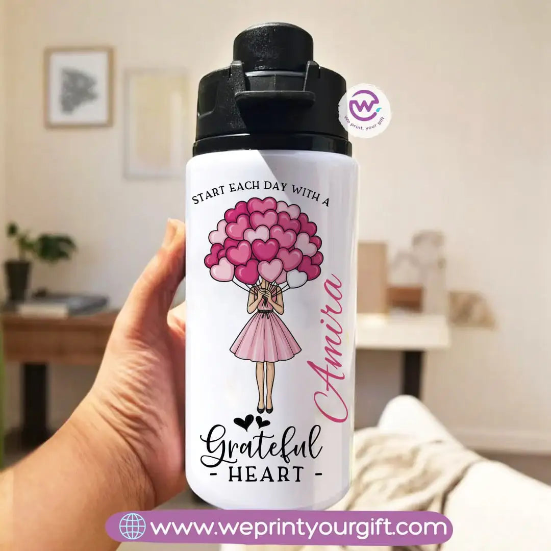 Water flask with name- Motivation - WE PRINT