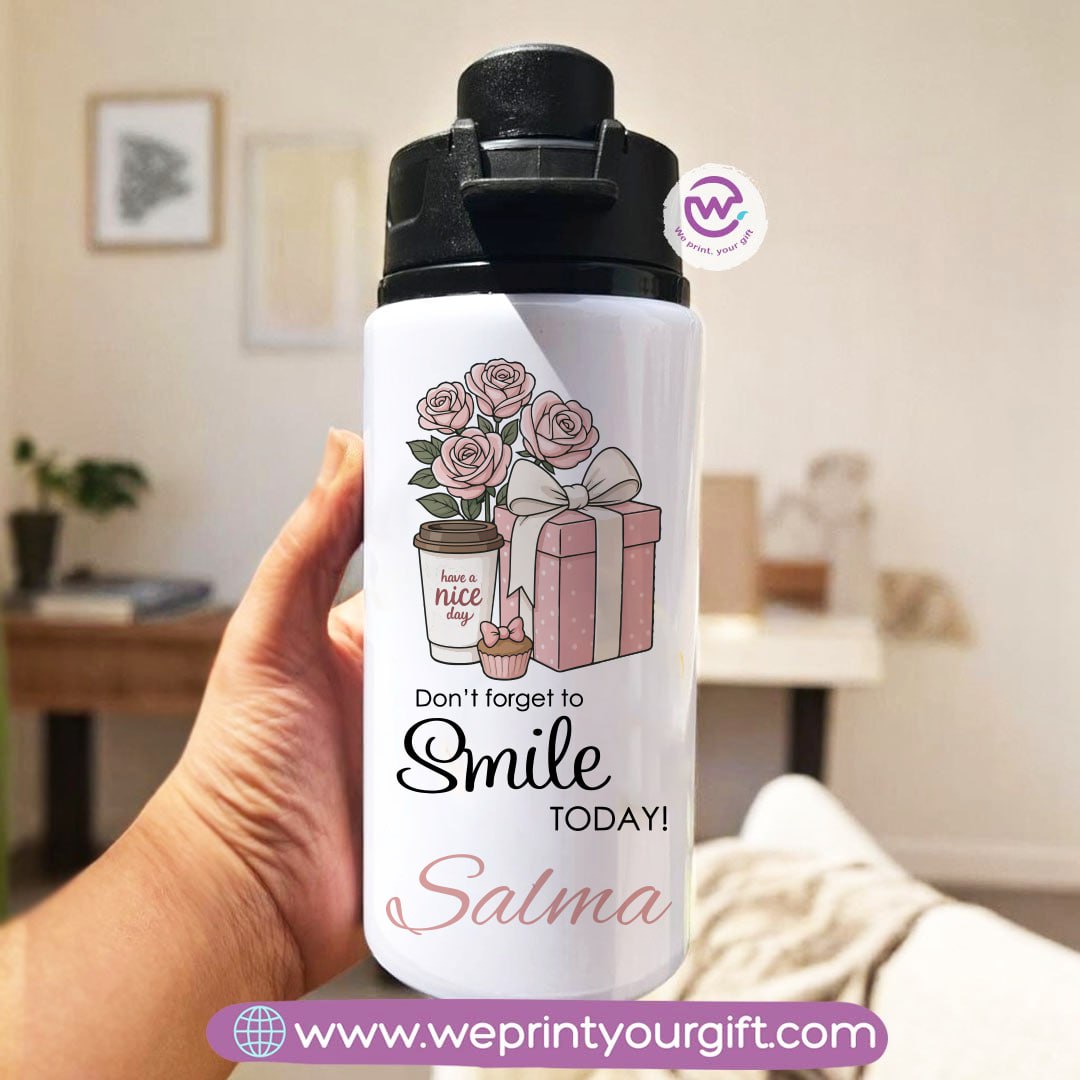 Water flask with name- Motivation