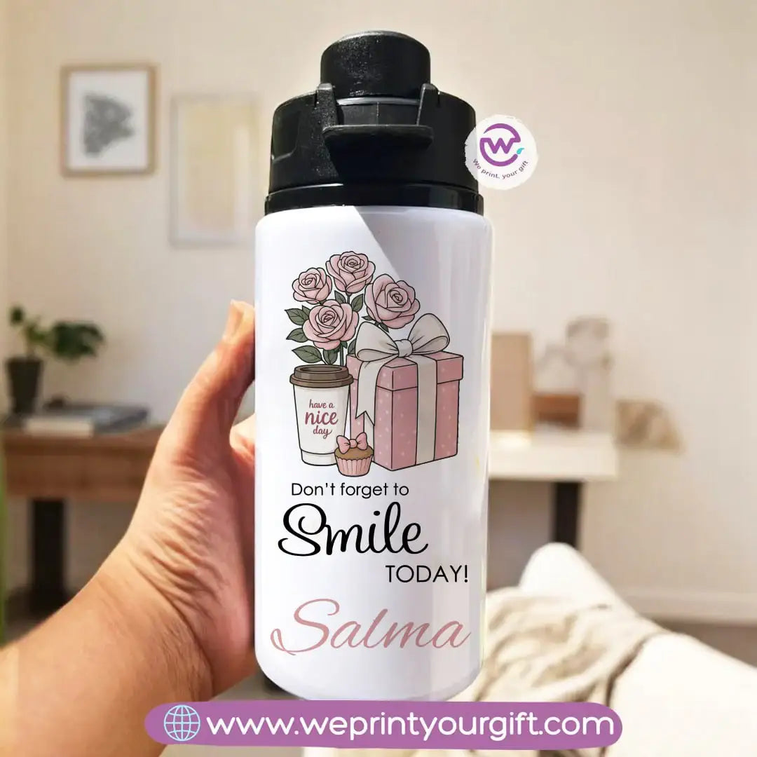 Water flask with name- Motivation - WE PRINT